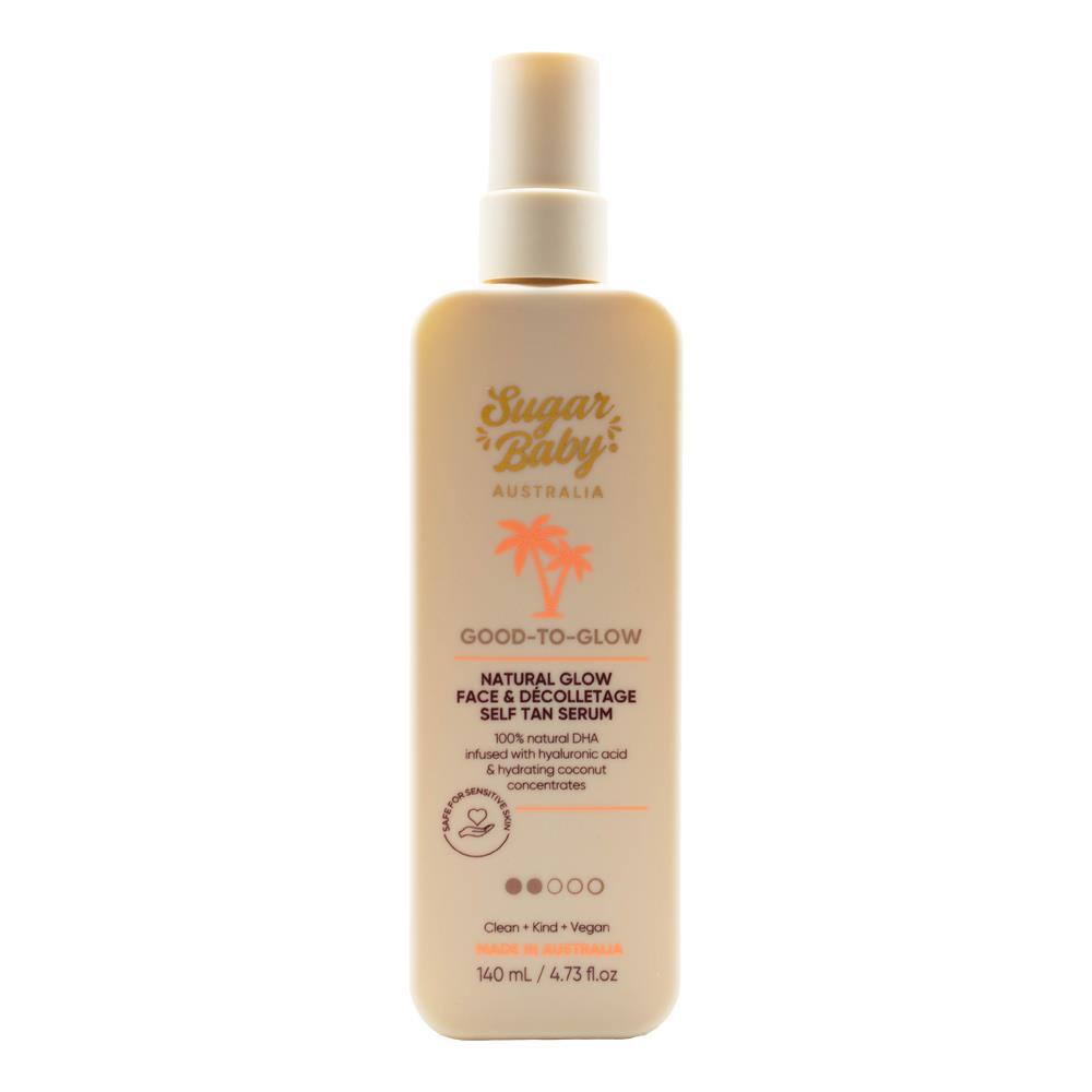 12PK Sugar Baby Good To-Glow 140ml Natural Face & Decolletage Self Tan Serum