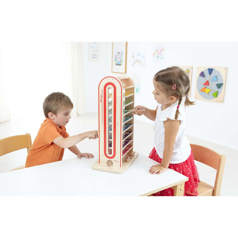 Spielwelle Ninjo Spiral Tower Magnetic Ball Race Board Game Kids/Children - 3y+