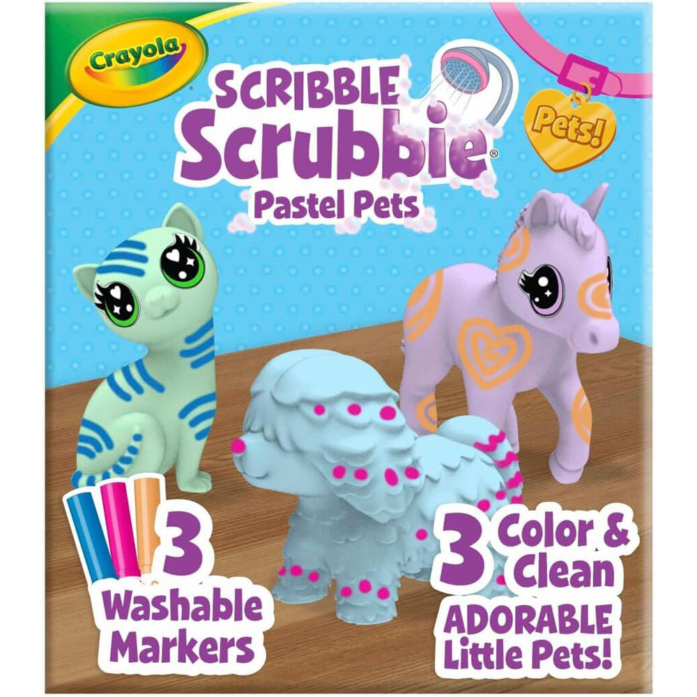 2x 3pc Crayola Scribble Scrubbie Pastel Pets Kids/Children 3y+