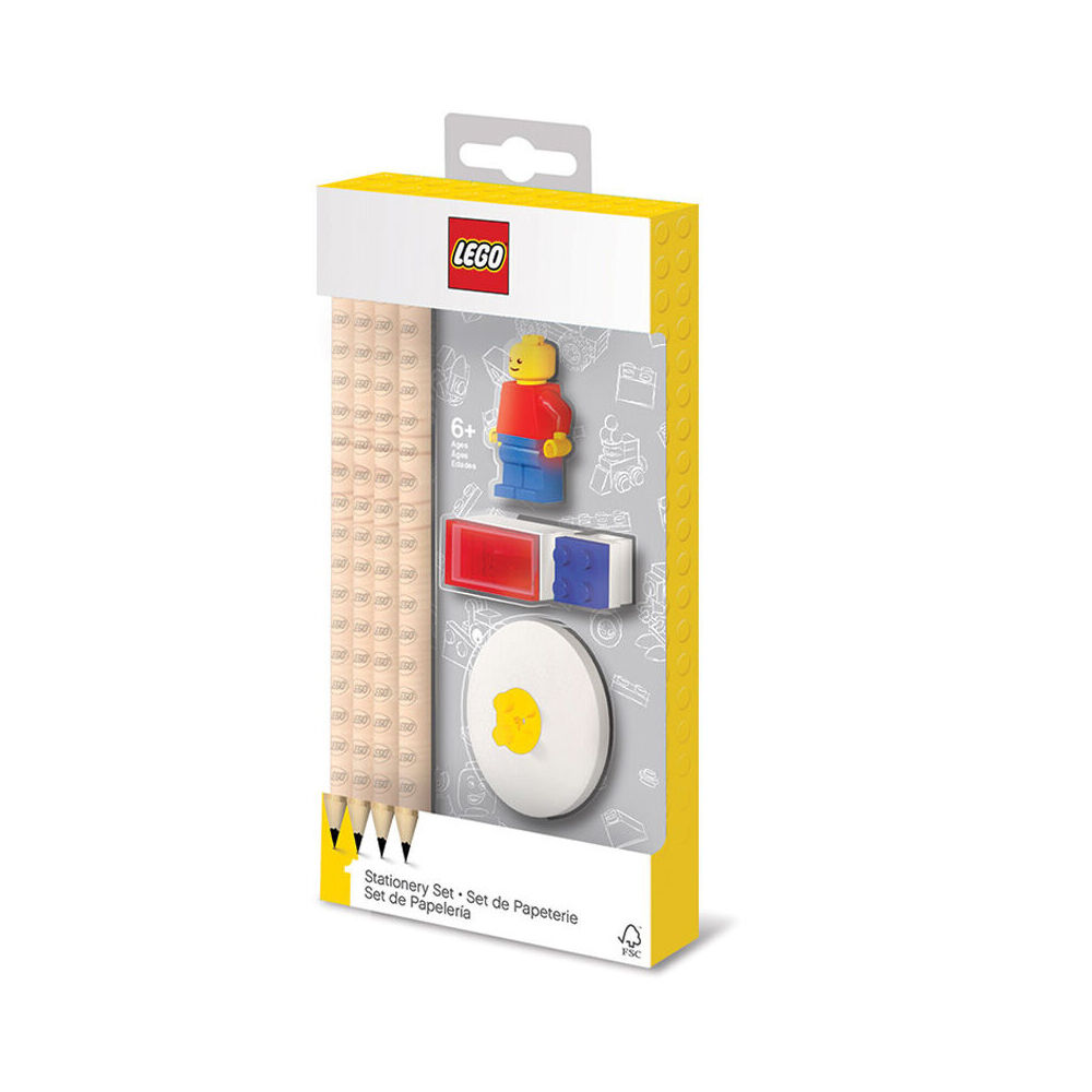 8pc Lego Stationery Pencil/Sharpener/Figure Set Kids/Children Writing 6y+