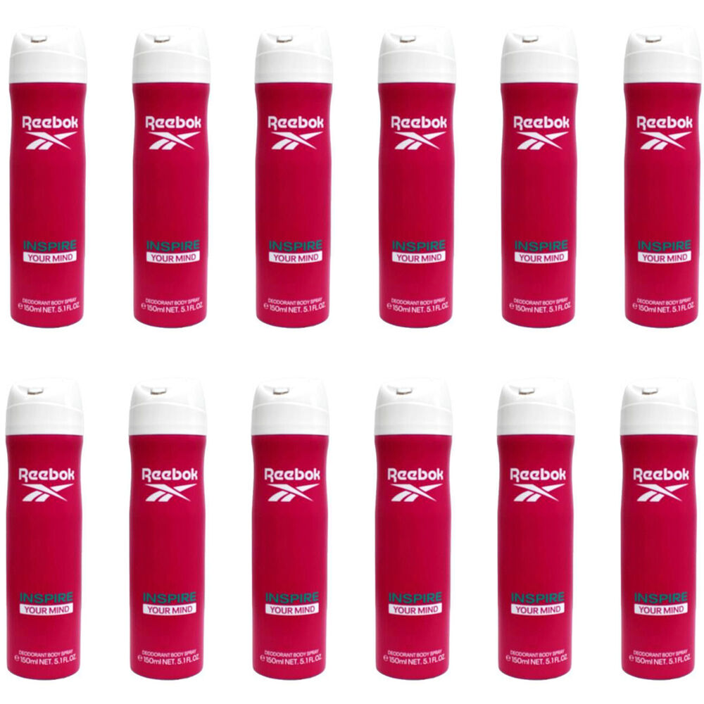 12PK Reebok Women Deodorant Scented Body Spray Fragrance 150ml Inspire Your Mind