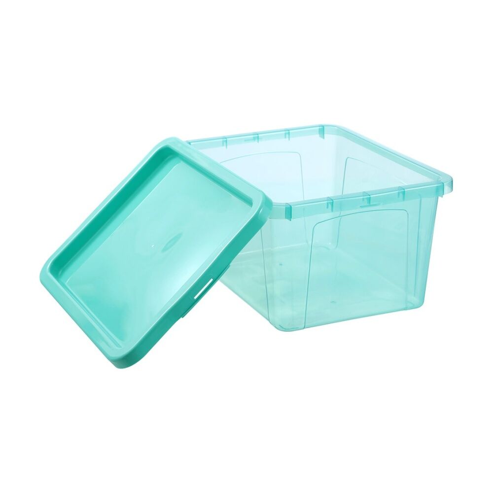12PK Boxsweden Click Storage Box 20L Secure Lock Lid Home Organisation Assorted
