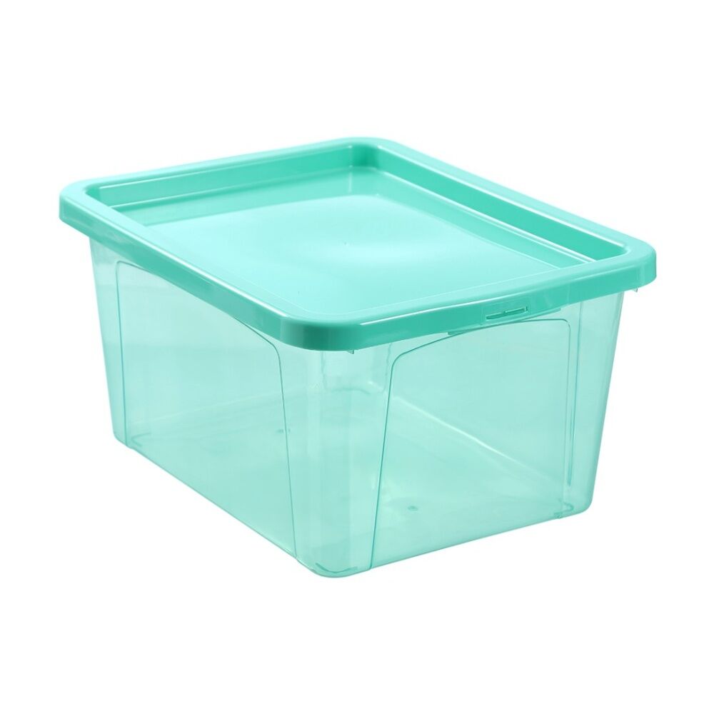 12PK Boxsweden Click Storage Box 20L Secure Lock Lid Home Organisation Assorted
