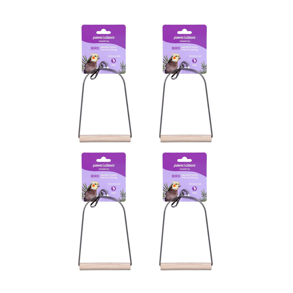 4PK Paws & Claws Metal Frame Parrot Swing 8X15cm