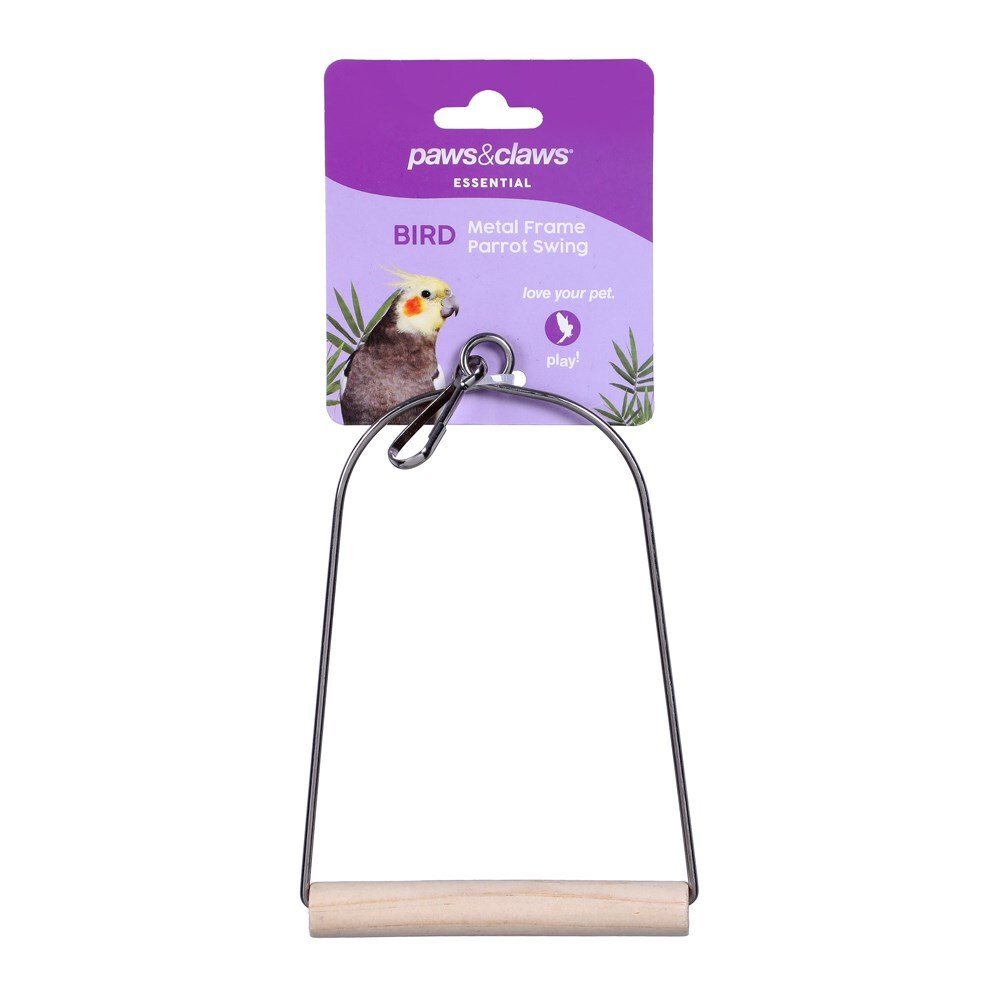4PK Paws & Claws Metal Frame Parrot Swing 8X15cm