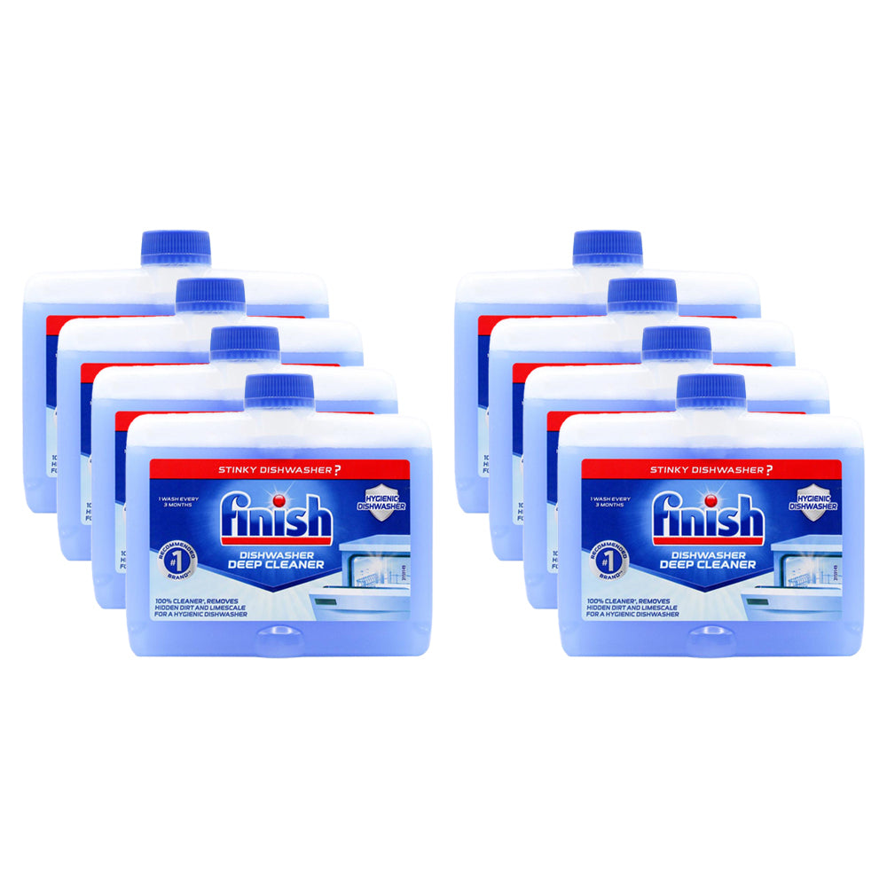 8PK Finish Dishwasher Deep Cleaner Liquid Canister 250ml