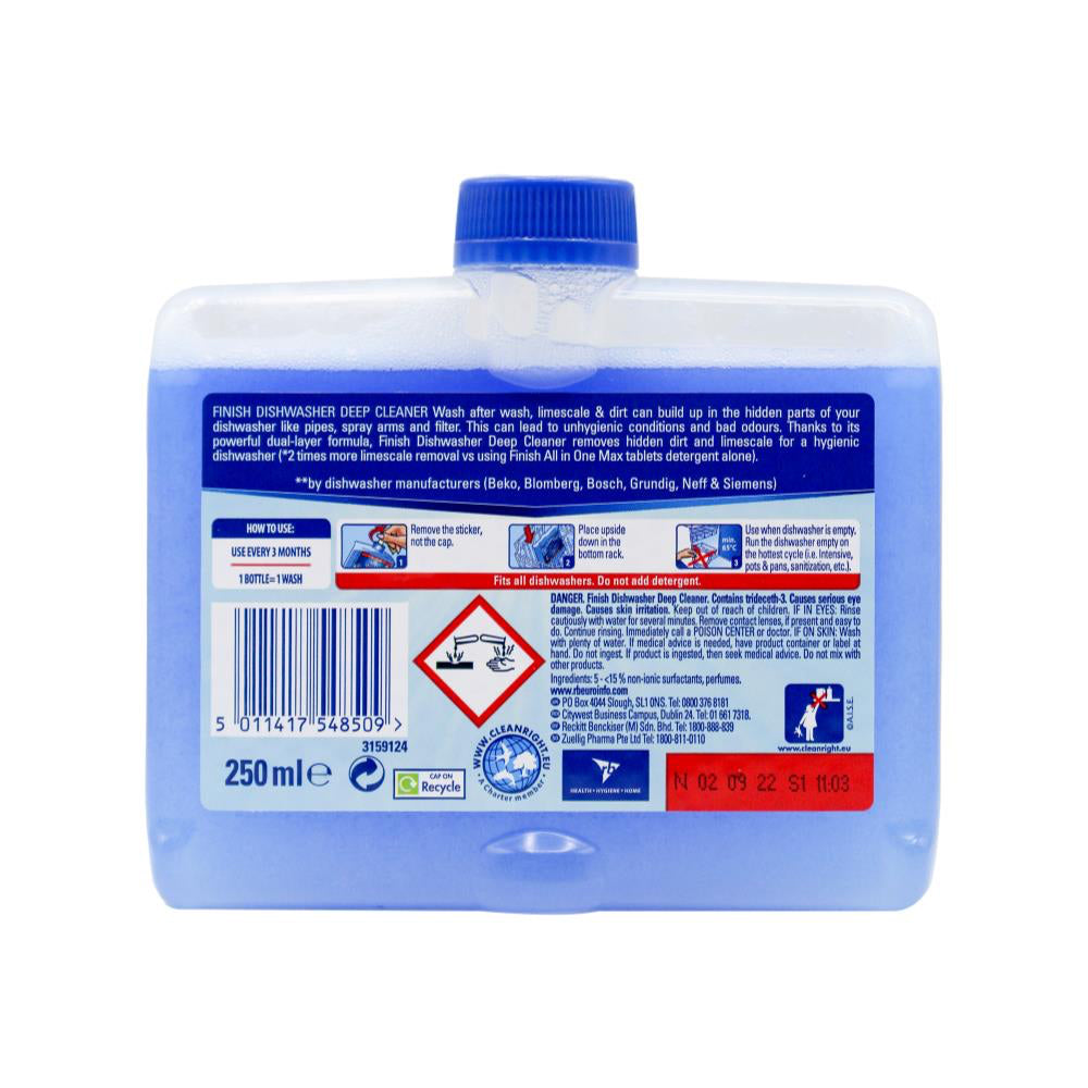 8PK Finish Dishwasher Deep Cleaner Liquid Canister 250ml