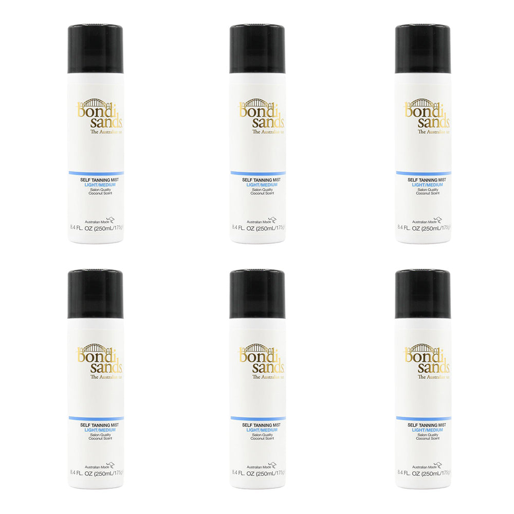 6PK Bondi Sands 250ml Self Tanning Mist Coconut Scent Light/Medium