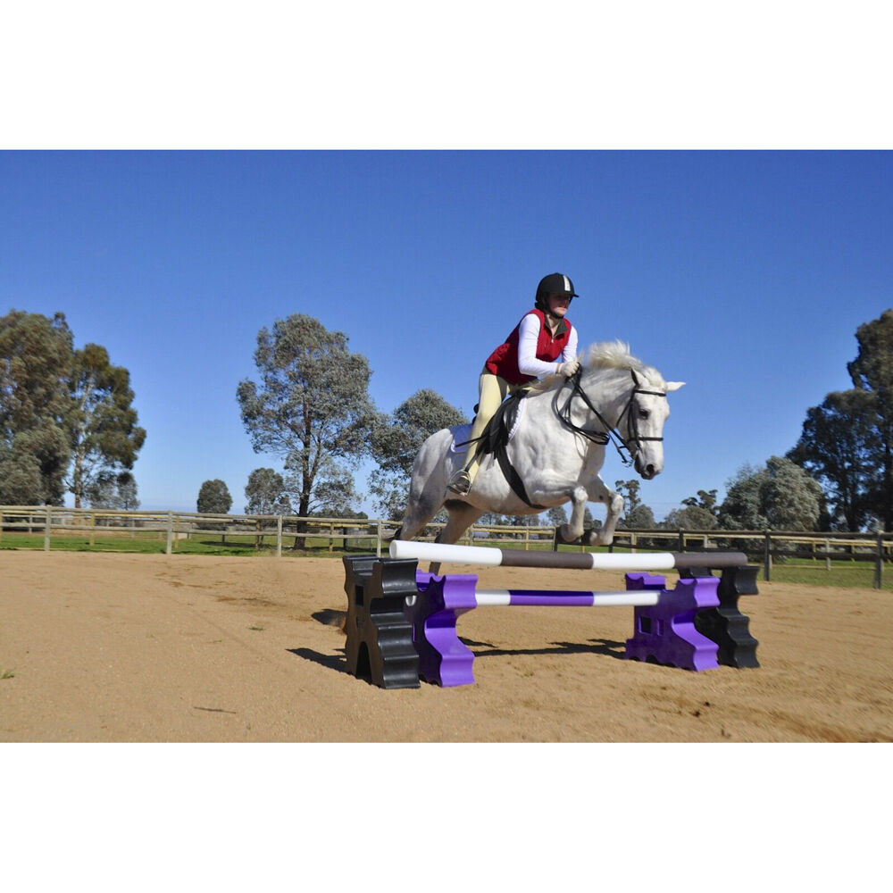 2pc AgBoss Equestrian Show Jumping Cavaletti Jump Blocks Versatile Grey