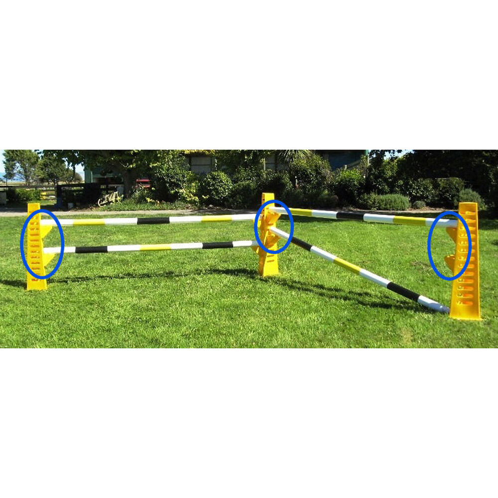 2x 2pc AgBoss Equestrian Show Jumping Tri Jump Cup Pole Holder Lime
