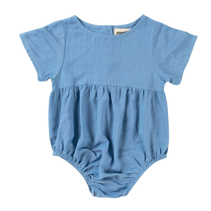Ponchik Linen Romper Ocean Size 0-3m