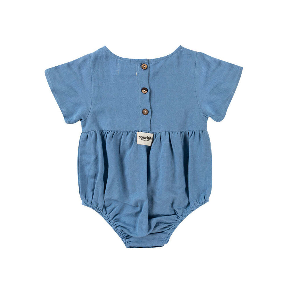 Ponchik Linen Romper Ocean Size 0-3m