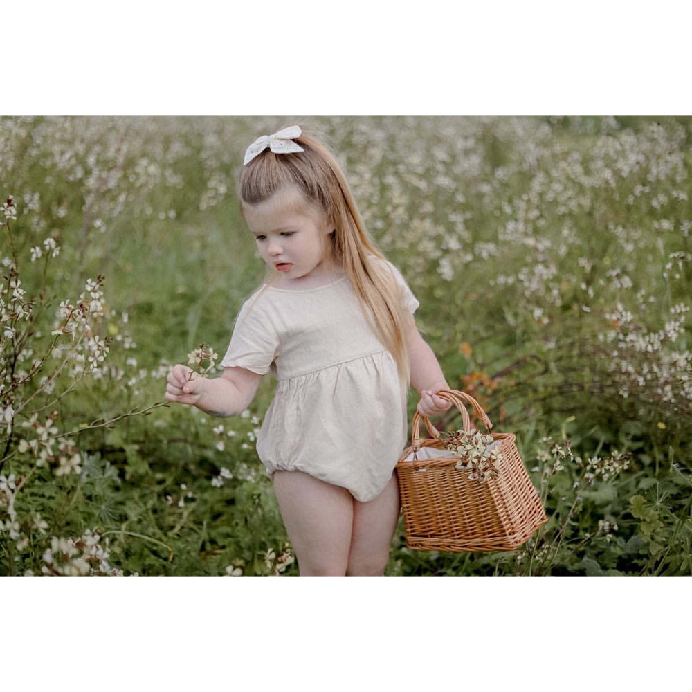 Ponchik Linen Romper Wheat Size 0-3m