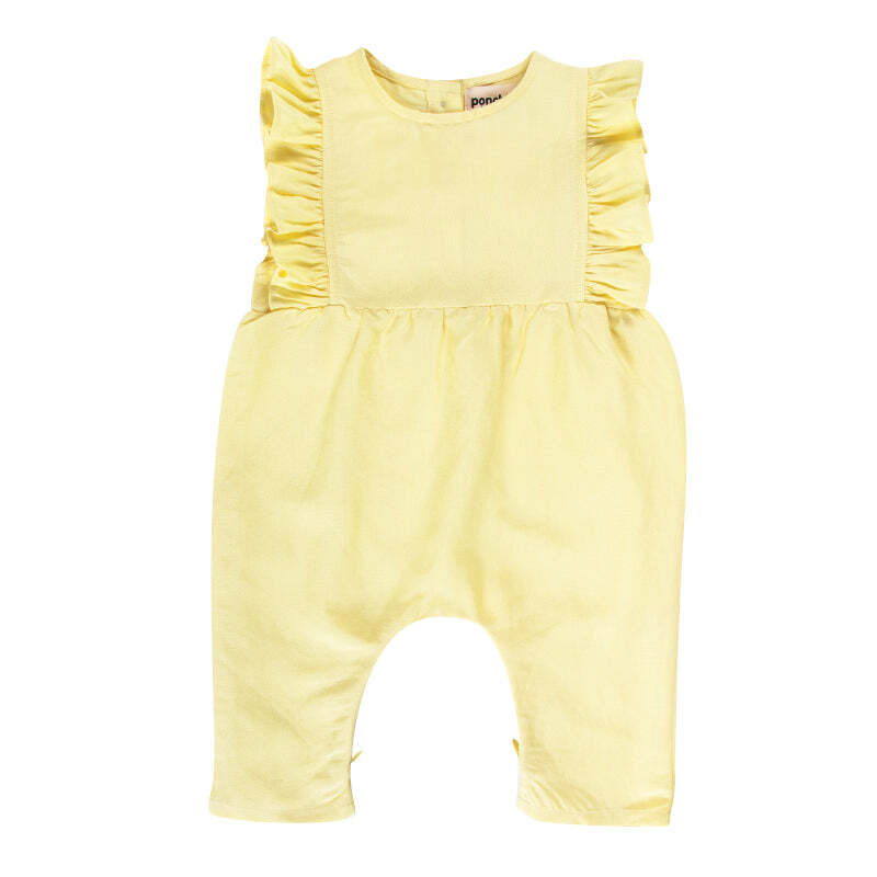 Ponchik Linen Ruffle Overalls Sunshine Size 0-3m