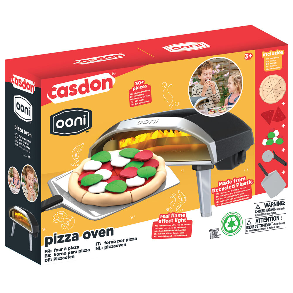 Casdon Ooni Toy Pizza Oven/Maker Flame-Light Pretend Play Kids Children 3y+