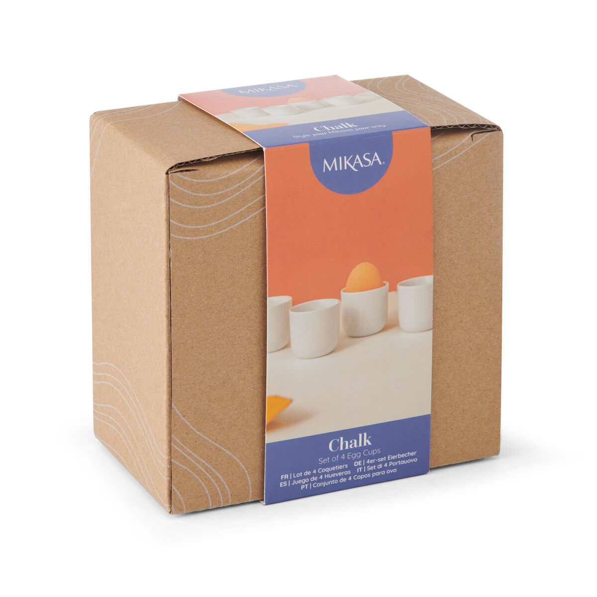 2PK 4pc Mikasa Chalk Kitchen Porcelain Egg Cups Set 5cm