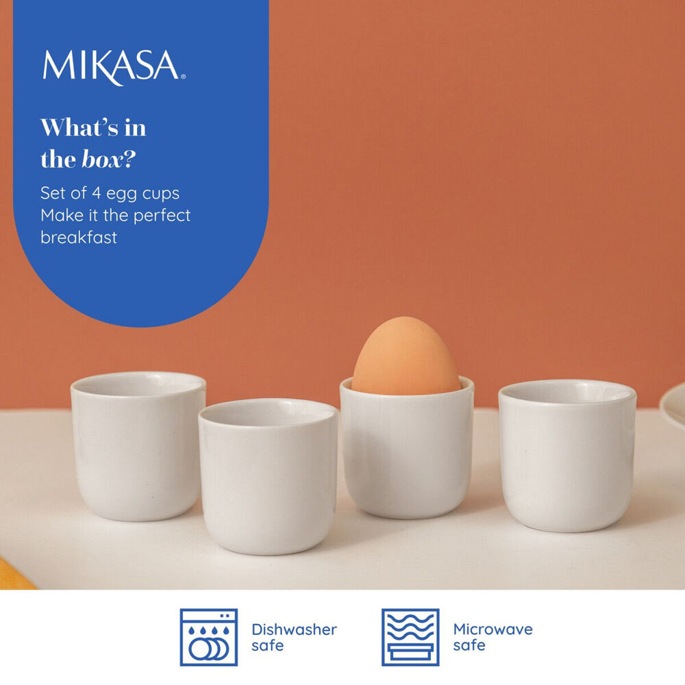 2PK 4pc Mikasa Chalk Kitchen Porcelain Egg Cups Set 5cm