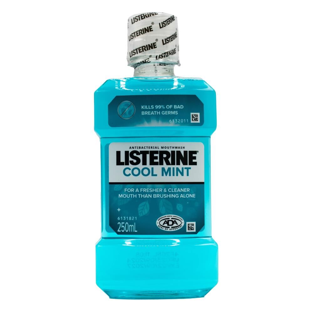6PK Listerine Antibacterial Mouthwash 250ml - Cool Mint