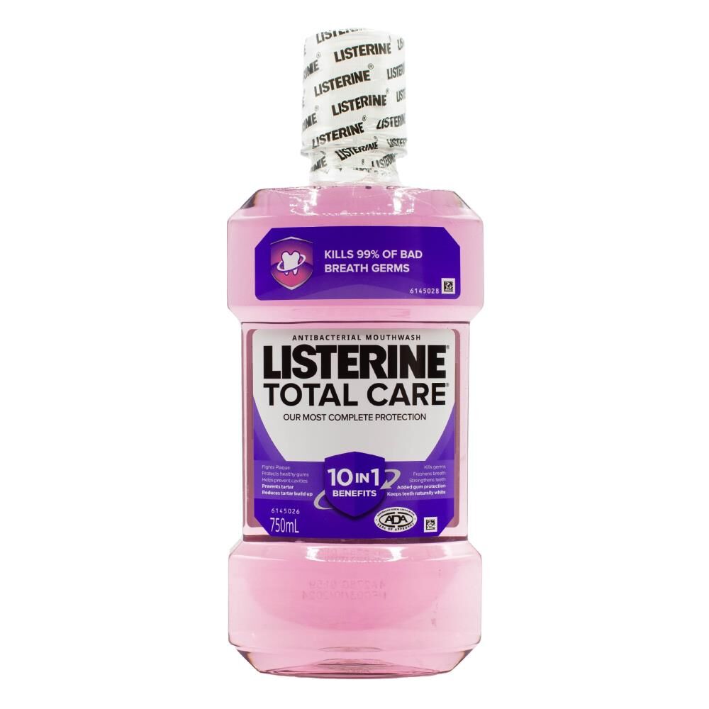 4PK Listerine Antibacterial Mouthwash 750ml - Total Care
