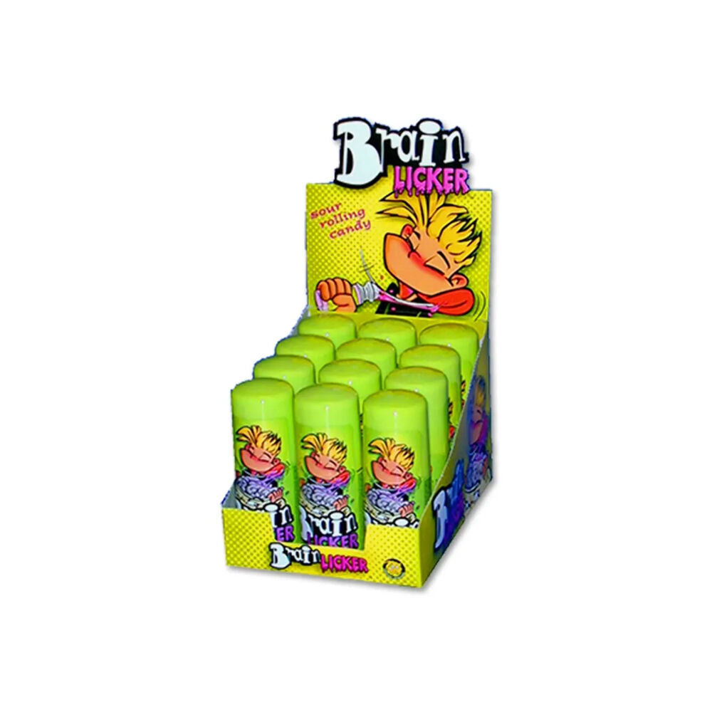 12PK Brain Licker Sour Rolling Candy Lollies 60ml Confectionery