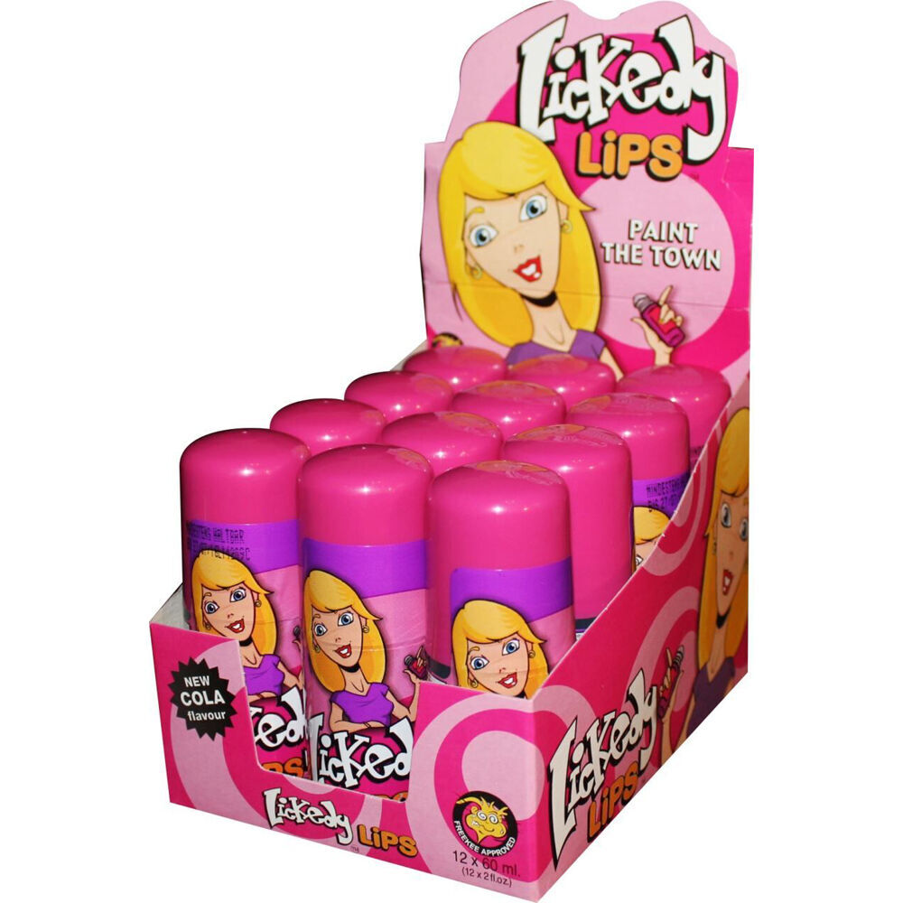 12PK Lickedy Lips Sour Rolling Lipbalm Licker Candy w/ Cola Flavour 60ml