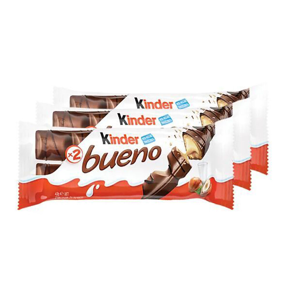 10PK 3x 43g Kinder Bueno Crispy Wafer Creamy Chocolate Hazelnut Bar Twin