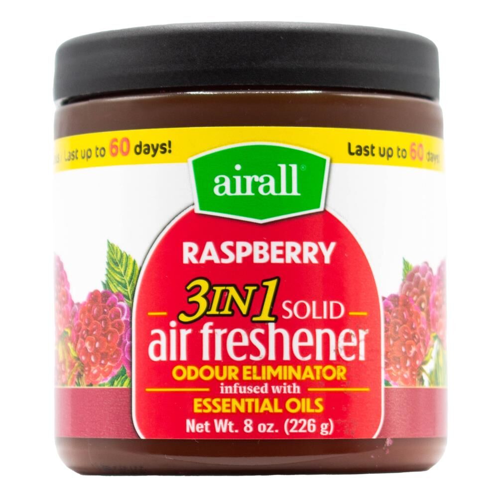 6PK Airall  3in1 Air Freshener w/ Essential Oils - Raspberry