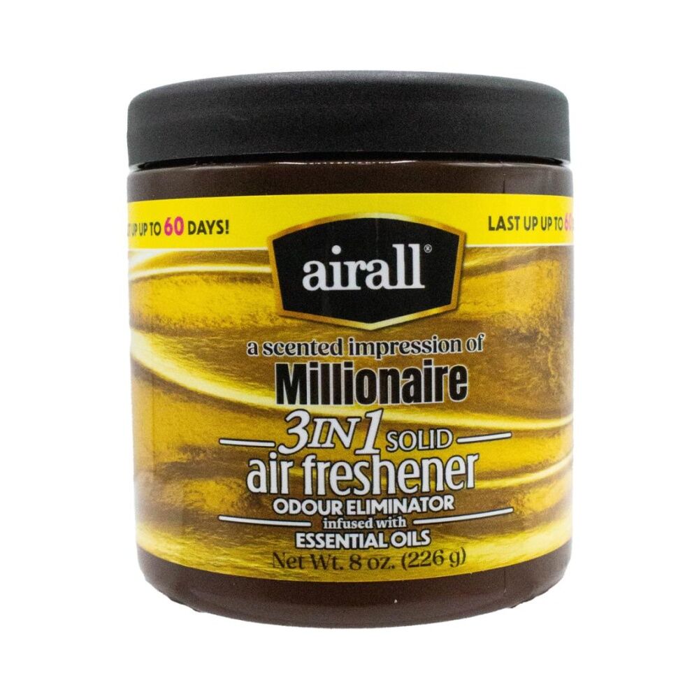 12PK AirAll Air Freshener 3-in-1 Solid Odour Eliminator 226g Millionaire Scent
