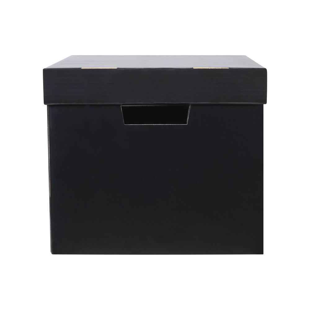 3PK Marbig 41.5cm Archive Box Document Holder w/ Lid - Black
