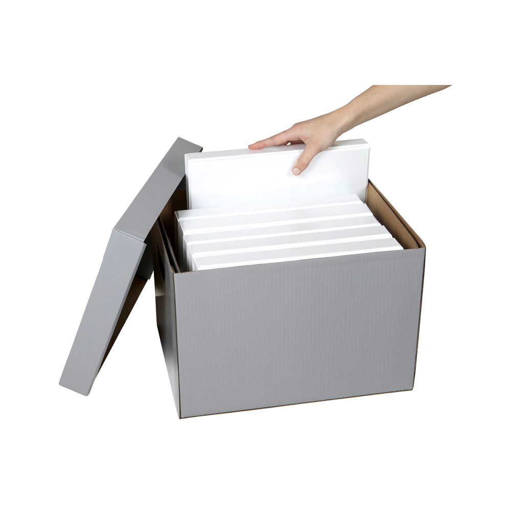 3PK Marbig 41.5cm Archive Box Document Holder w/ Lid - Grey