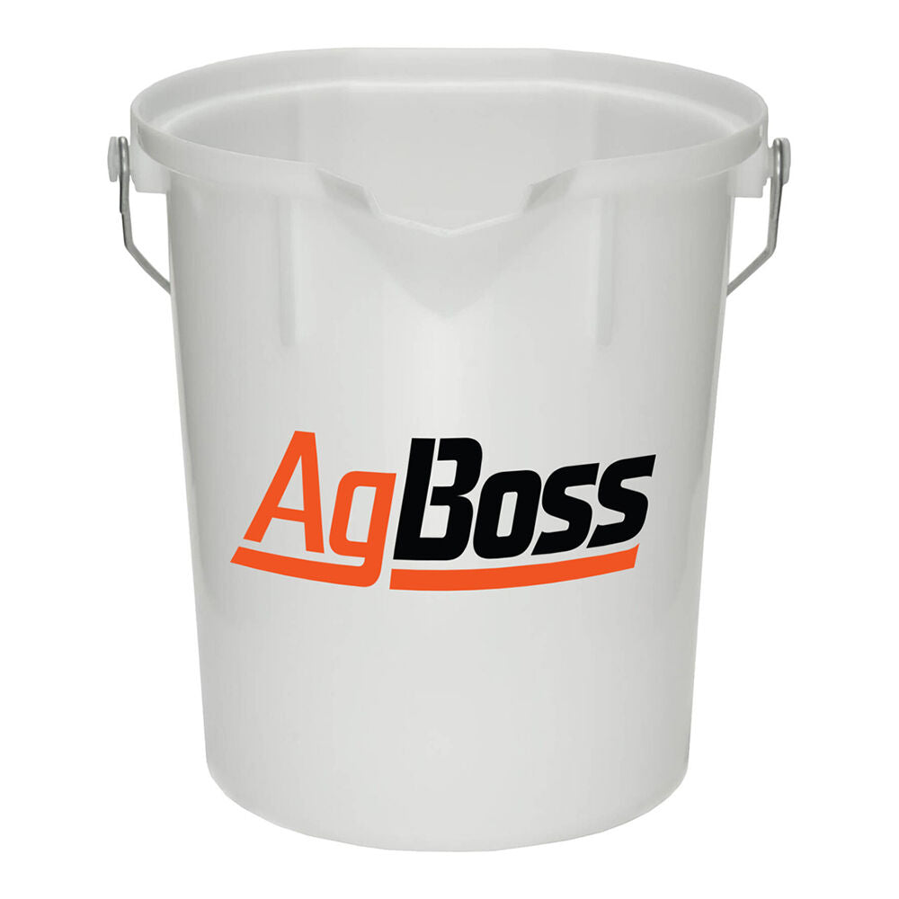 AgBoss PourMaxx Durable Industrial Bucket With Logo 15L White