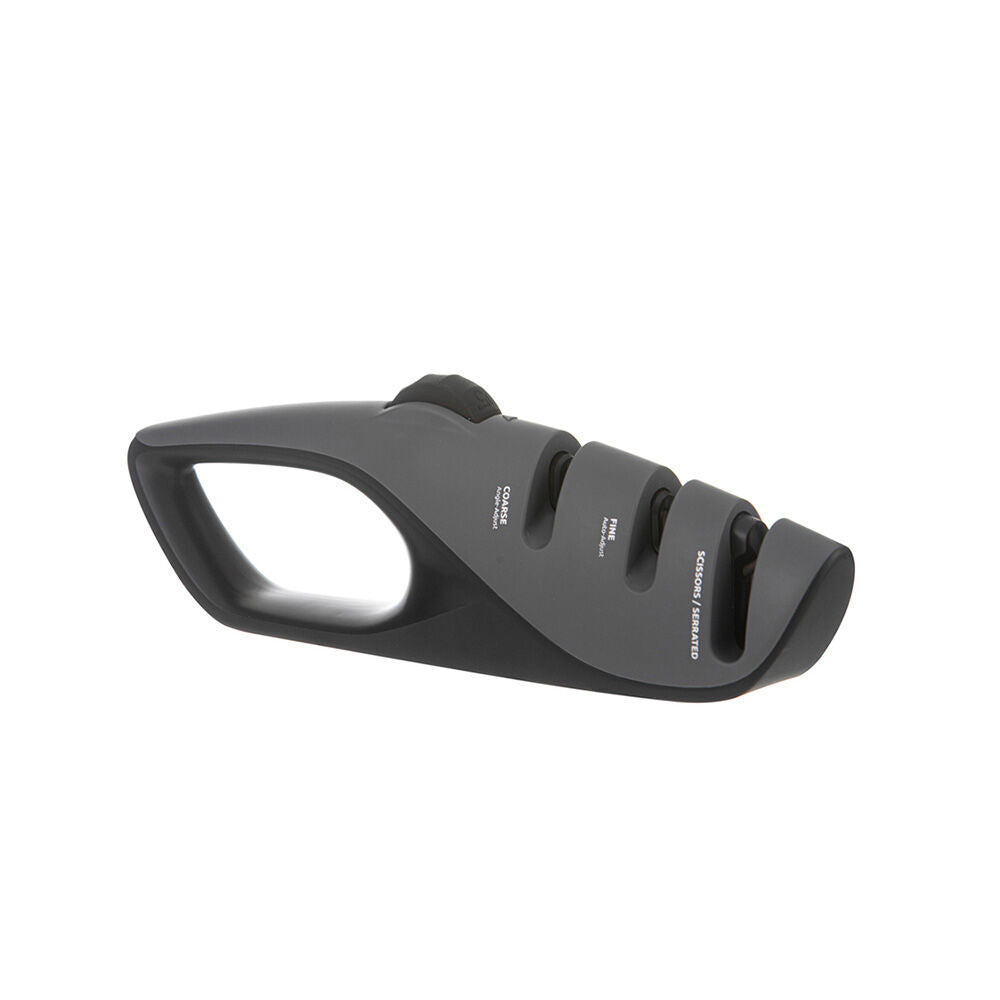 Ladelle Essentials Multi-Angle Knife Sharpener Handheld Kitchen Tool Charcoal
