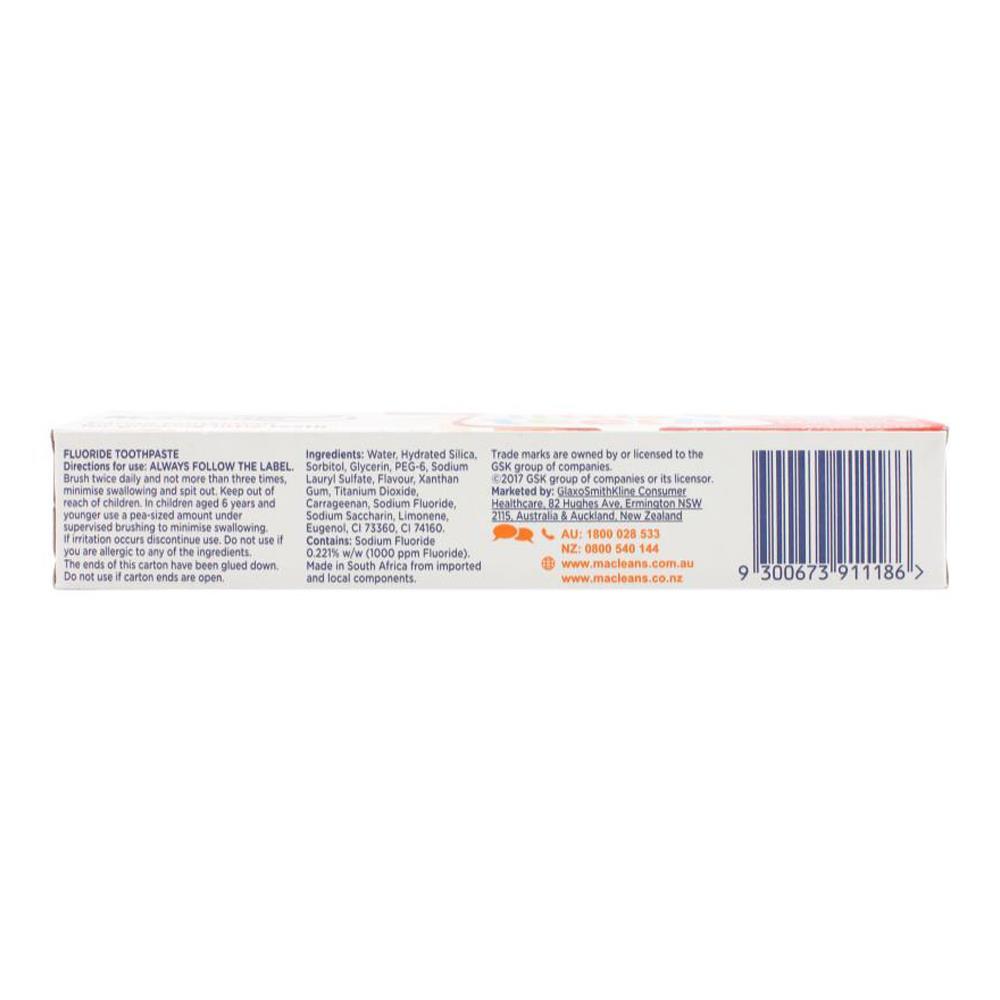 24PK Macleans Little Teeth 63g Kids Toothpaste Tube Oral Care 4-6y