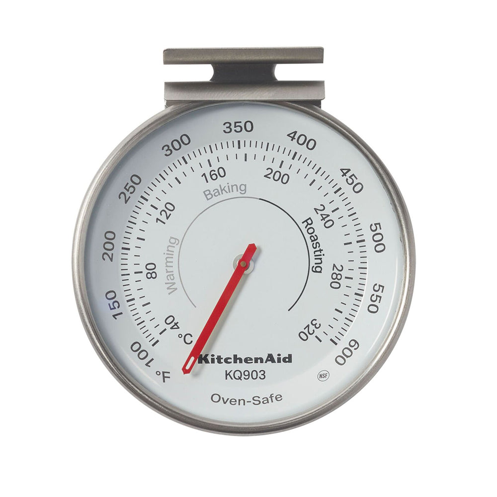 2PK KitchenAid Dial Oven Thermometer Round Stainless Steel 8cm - Silver