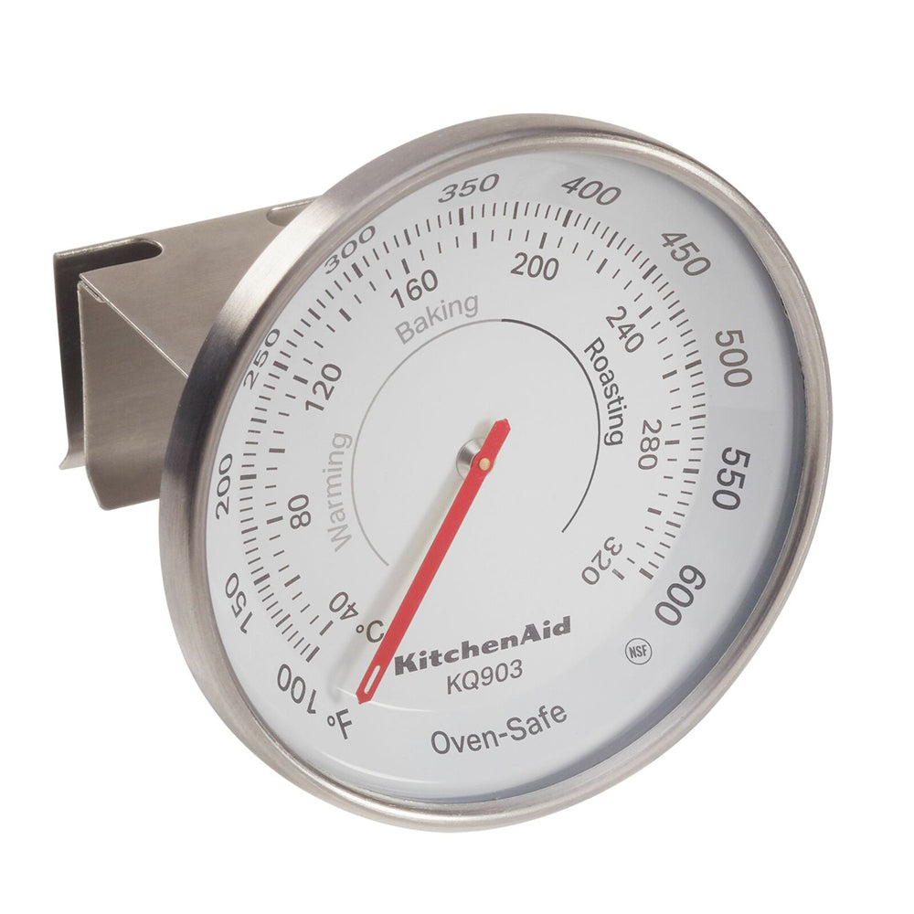 2PK KitchenAid Dial Oven Thermometer Round Stainless Steel 8cm - Silver