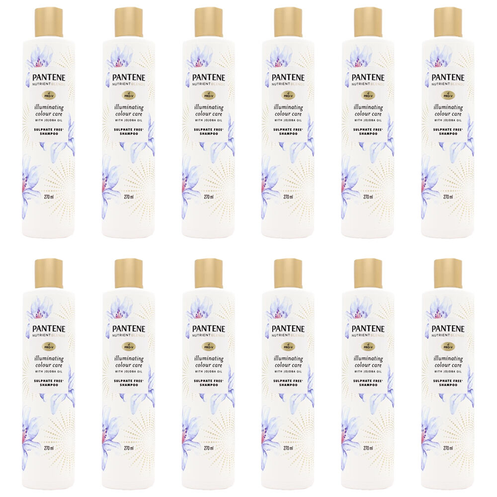 12PK Pantene 270ml Pro V Shampoo Illuminating Colour Care w/ Jojoba Oil