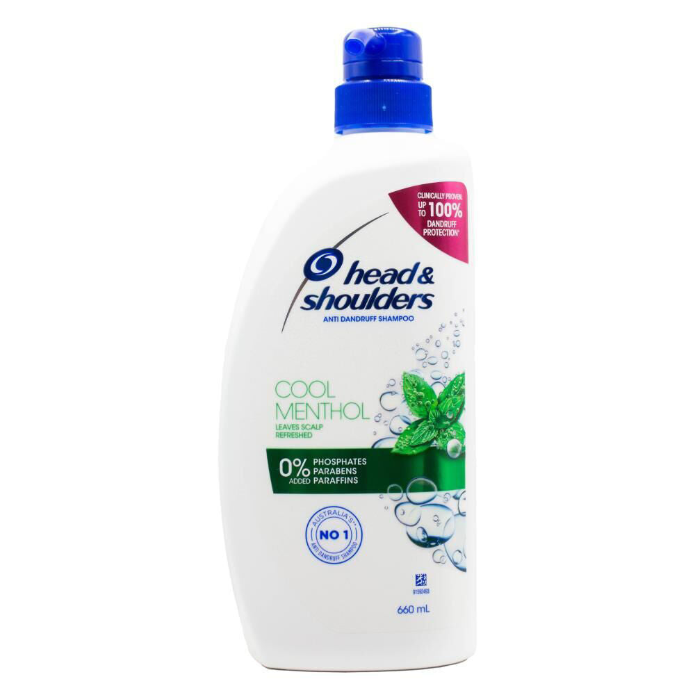 6PK Head & Shoulders Anti Dandruff Shampoo 660ml Cool Menthol Anti-Itch
