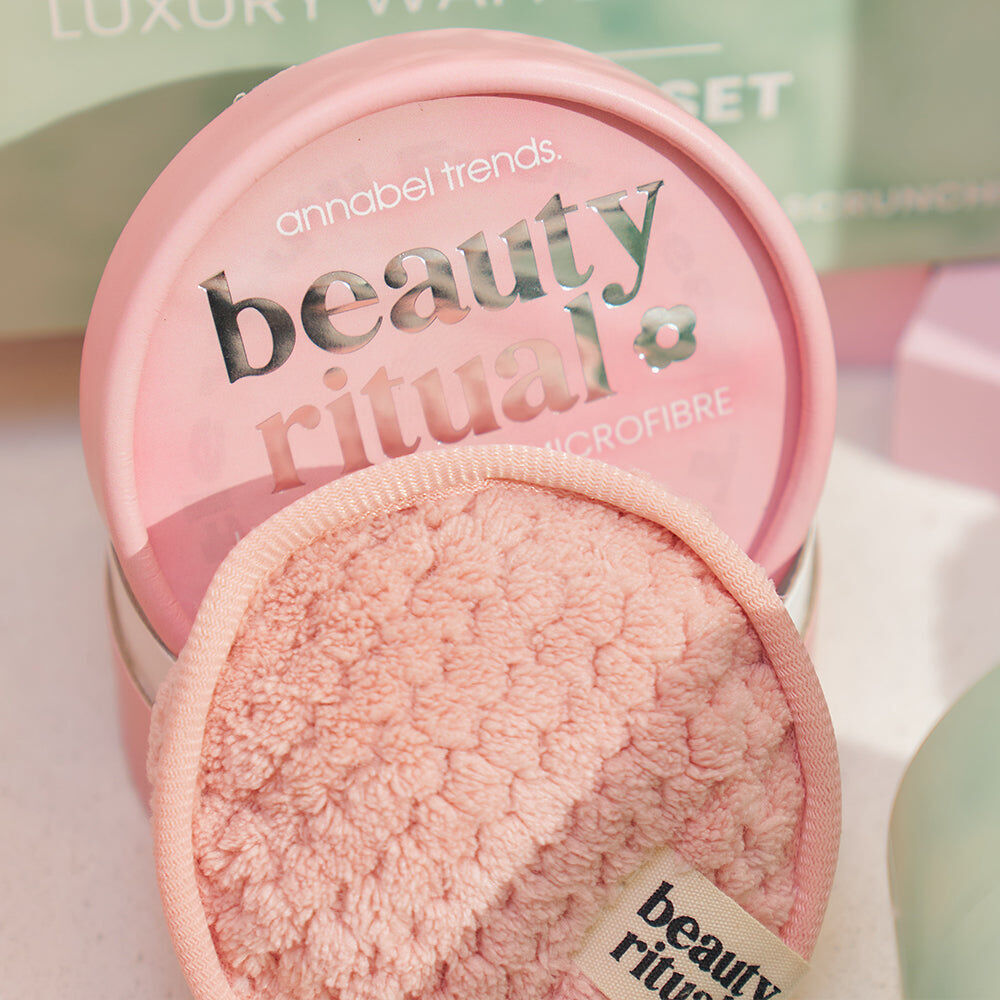 8pc Annabel Trends Beauty Ritual Luxury Waffle Cleanse Pads Dusty Pink