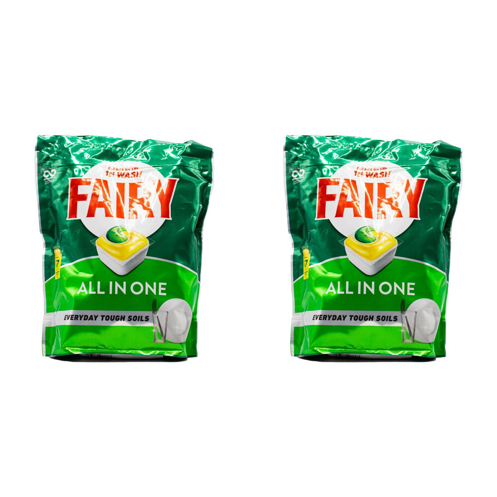134pc Fairy Dishwasher Capsules All-in-One Cleaner Lemon