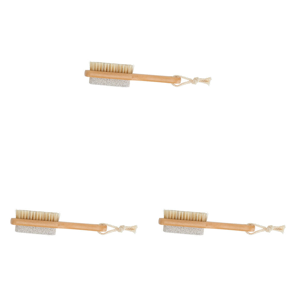 3PK Annabel Trends Spa Trends Wooden Pumice Stone Foot Brush 17.5x4cm
