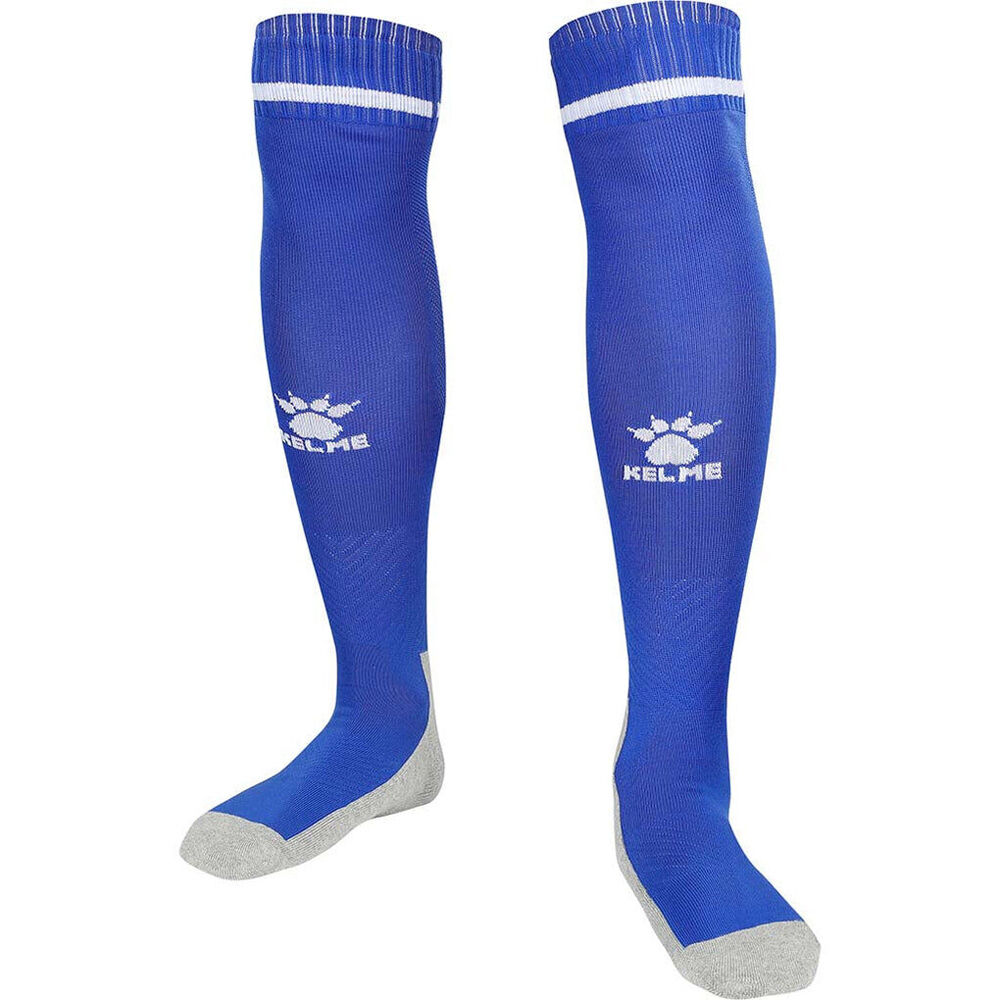 Kelme Sport Kids Full Length Football Soccer Socks Size US1-5 Royal Blue/White
