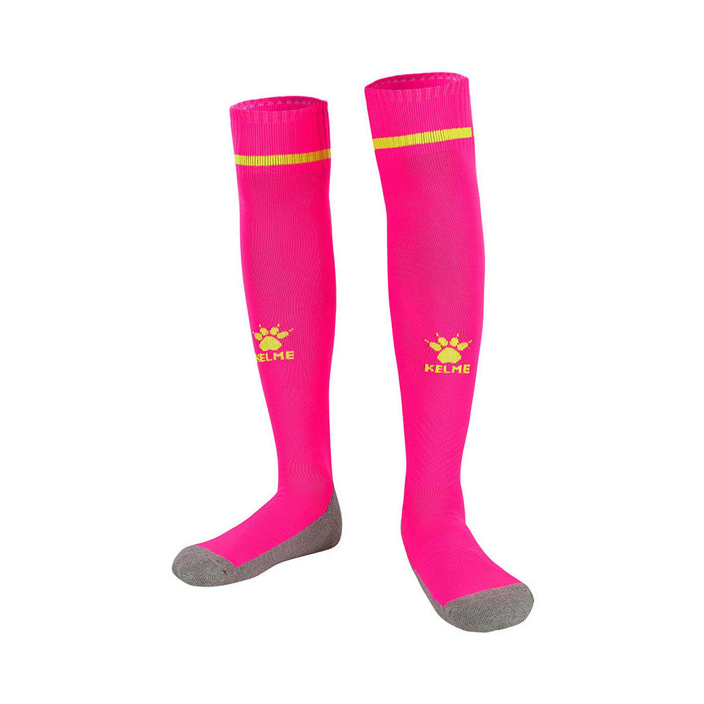 Kelme Sport Kids Full Length Football Soccer Socks Size US1-5 Neon Pink