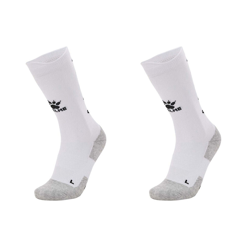 2PK Kelme Sport Mid-Length Football Soccer Grip Socks Anti Slip White/Black