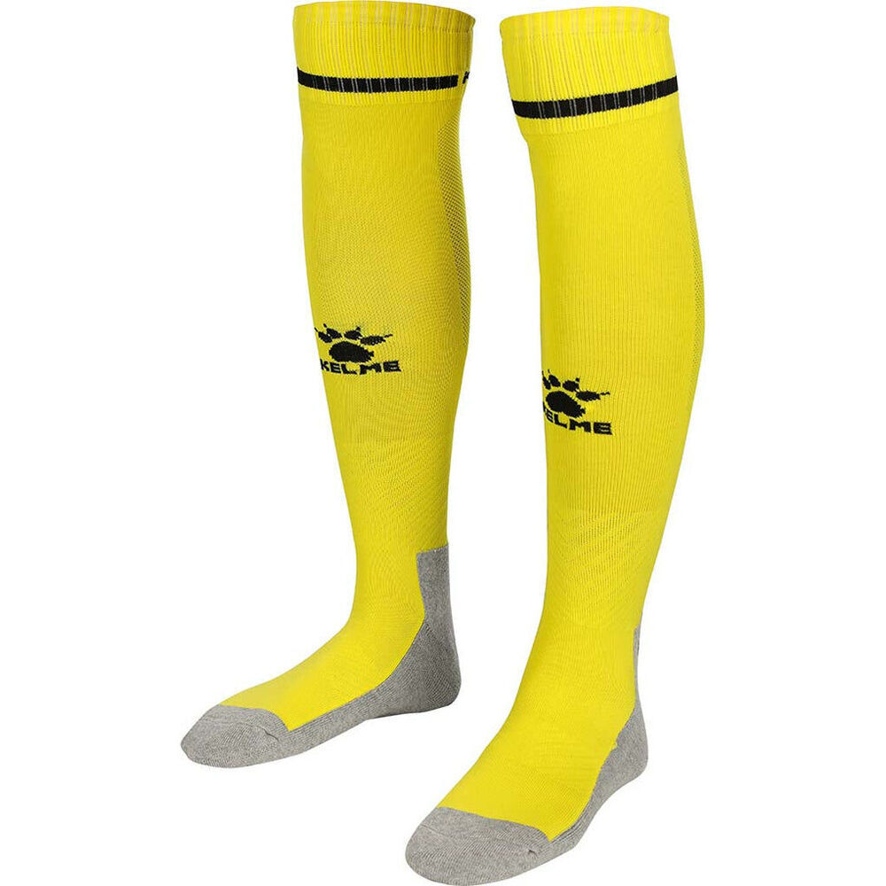 2PK Kelme Sport Full Length Football Soccer Socks Size US6-11 Yellow/Black