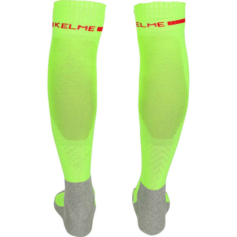 2PK Kelme Sport Full Length Football Soccer Socks Size US6-11 Neon Green/Red