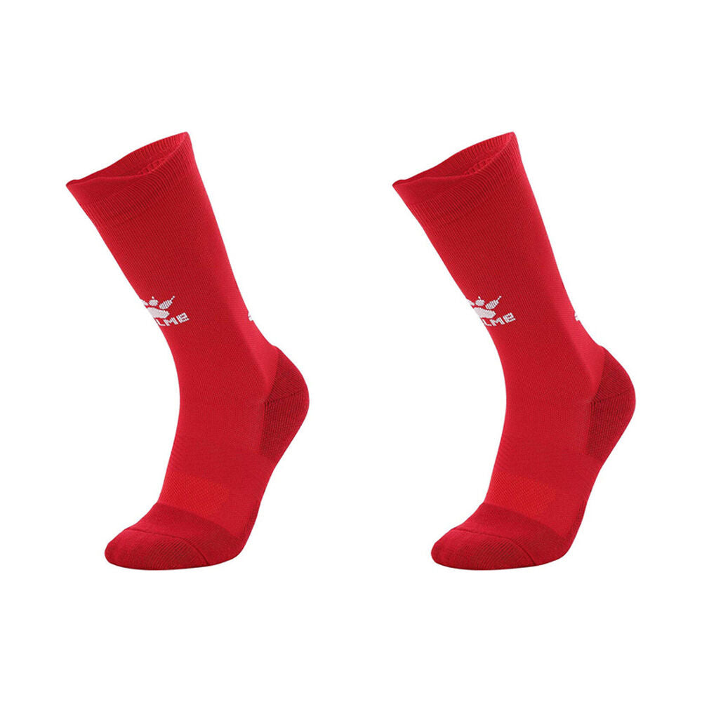 2PK Kelme Sport Mid-Length Football Soccer Grip Socks Anti Slip Red/White