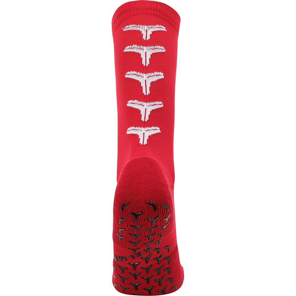 2PK Kelme Sport Mid-Length Football Soccer Grip Socks Anti Slip Red/White