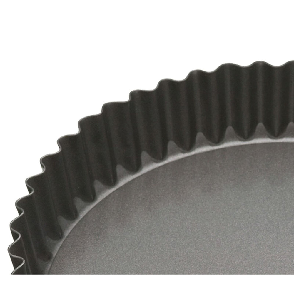 2x Mastercraft 20cm Heavy Loose Base Non-Stick Round Flan Quiche Pan - Black