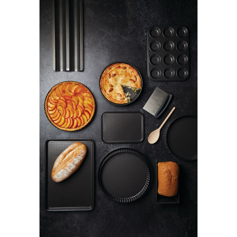 2x Mastercraft Crusty Bake 24x18cm Non-Stick Baking Tray - Black