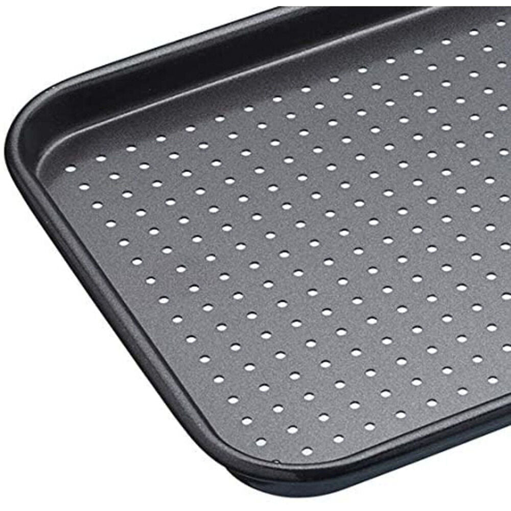 2x Mastercraft Crusty Bake 24x18cm Non-Stick Baking Tray - Black